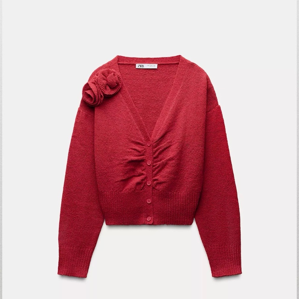 Zara Deep Red Women's Cardigan size small